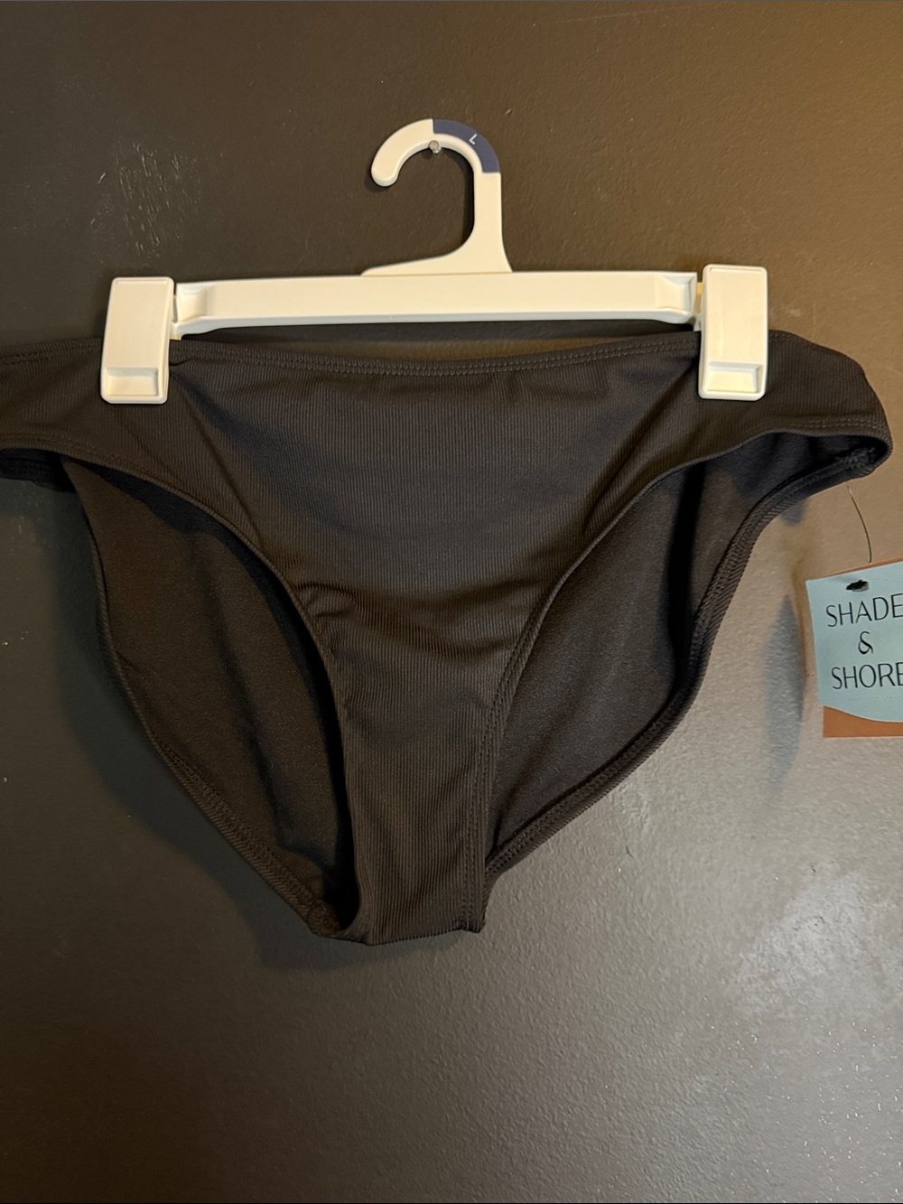 Shade & Shore Women's Black Bikini Bottom size L- Classic Low-Rise